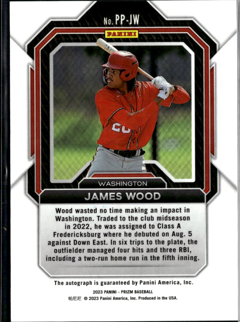 James Wood 2023 Prizm Auto Autograph Washington Nationals