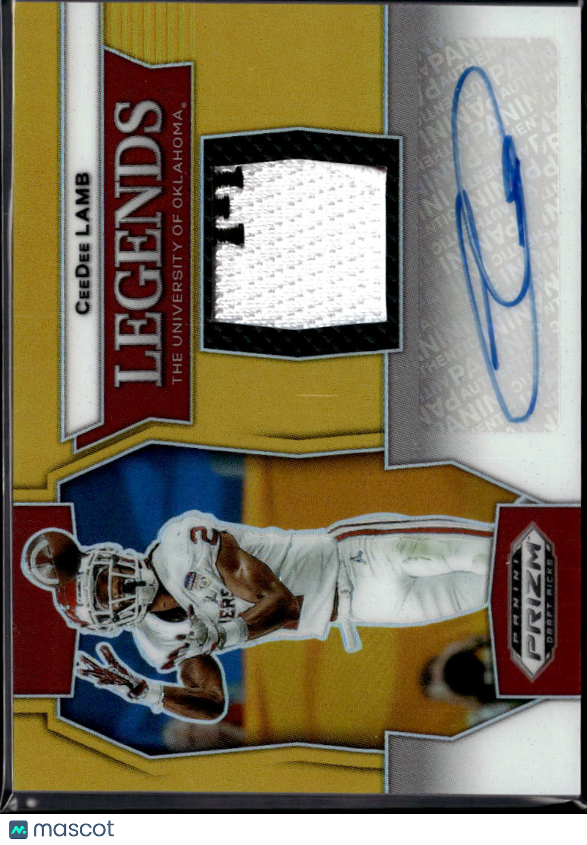 CeeDee Lamb 2024 Prizm Draft Auto Autograph LOGO Patch 10/10 Oklahoma Sooners