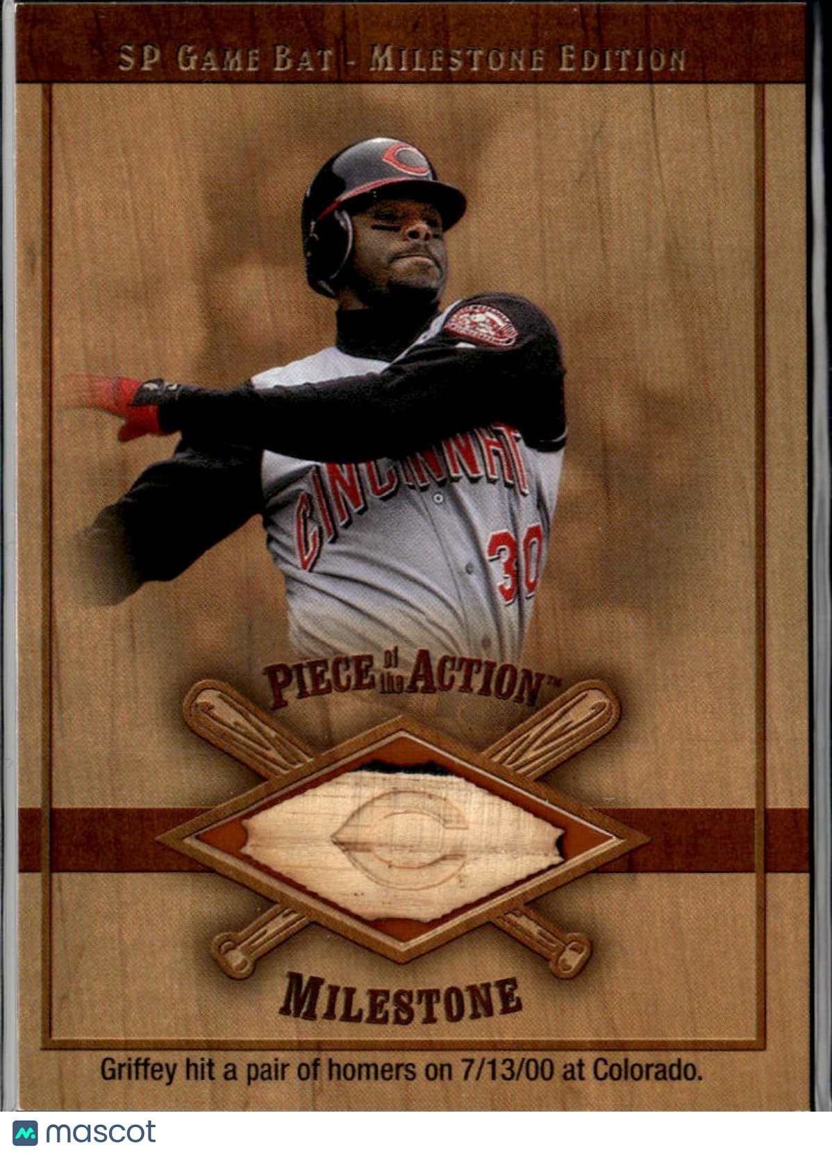 Ken Griffey Jr. 2001 Upper Deck SP Game Used Bat Cincinnati Reds