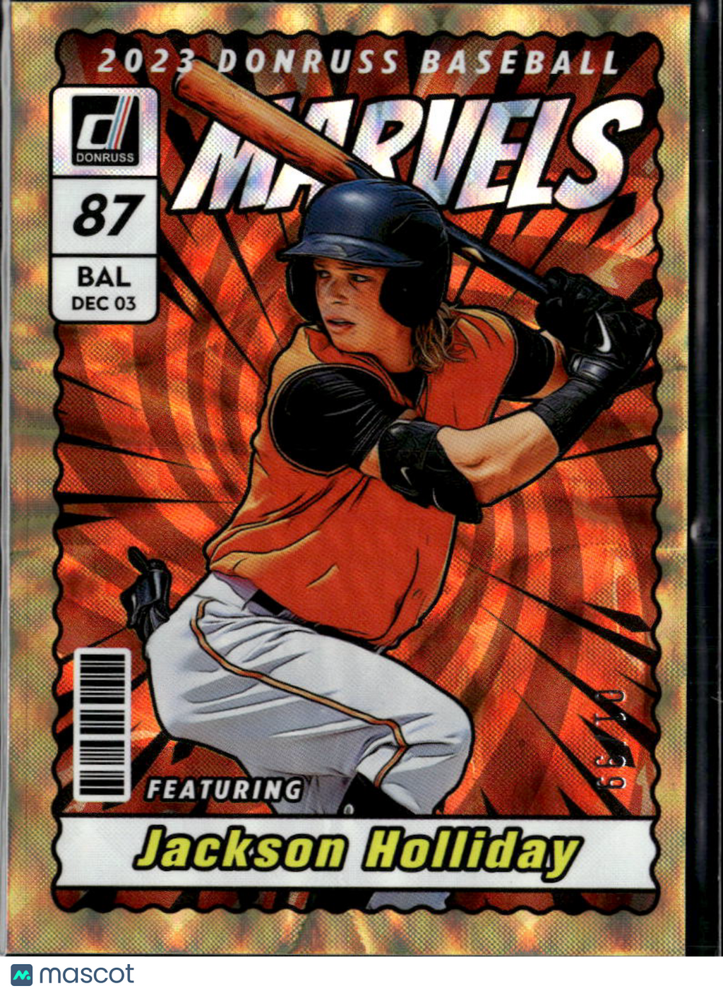 Jackson Holliday 2023 Donruss Marvels Rookie 1/99 Baltimore Orioles