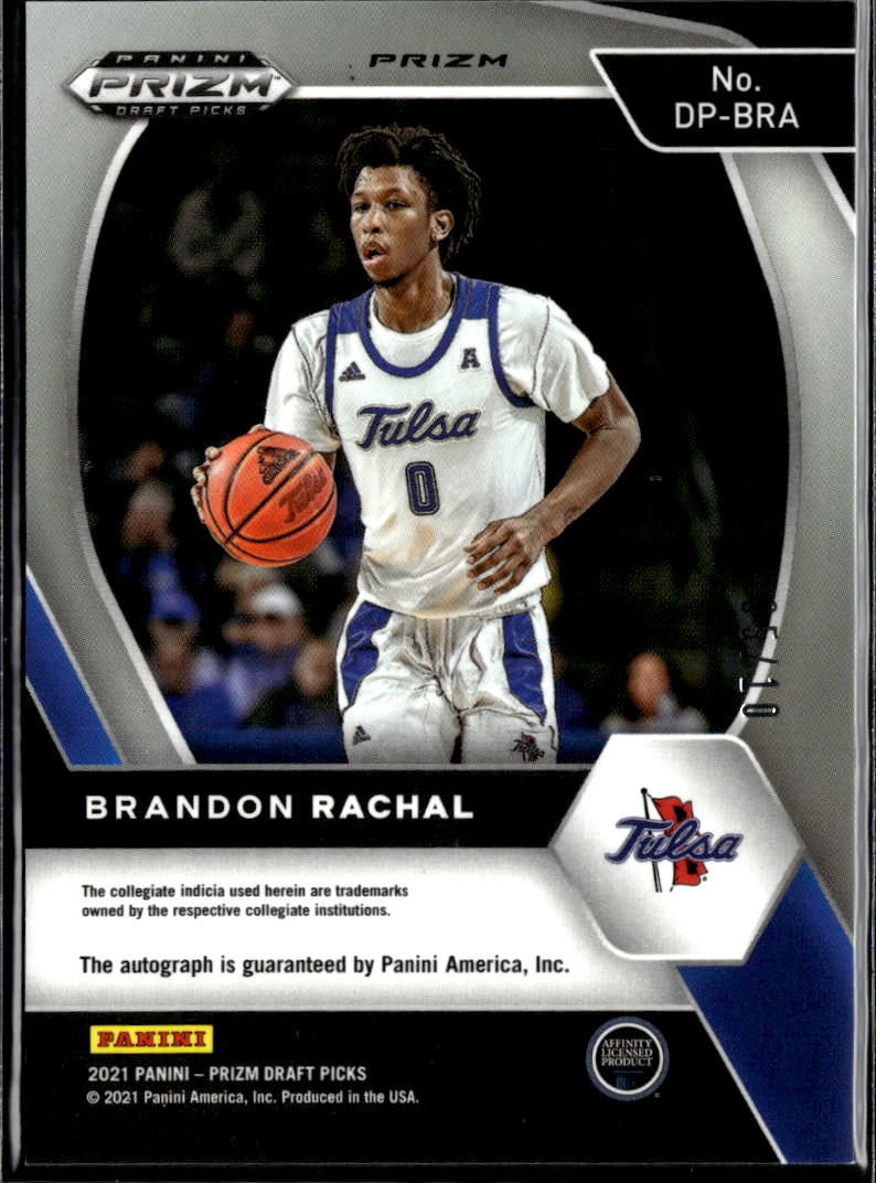 Brandon Rachal 2021 Prizm Draft Auto Autograph GOLD RC 5/10 Tulsa Golden