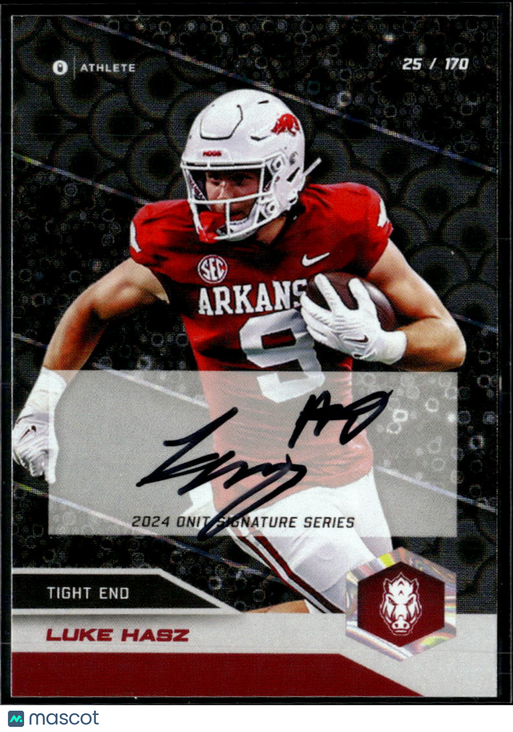 Luke Hasz 2024 ONIT Athlete Auto Autograph 25/170 Arkansas Ole Miss Bixby