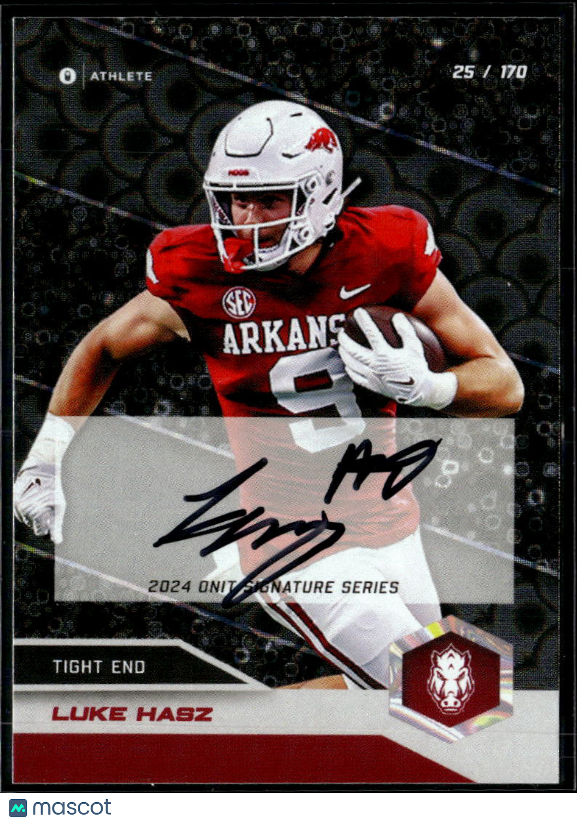 Luke Hasz 2024 ONIT Athlete Auto Autograph 25/170 Arkansas Ole Miss Bixby