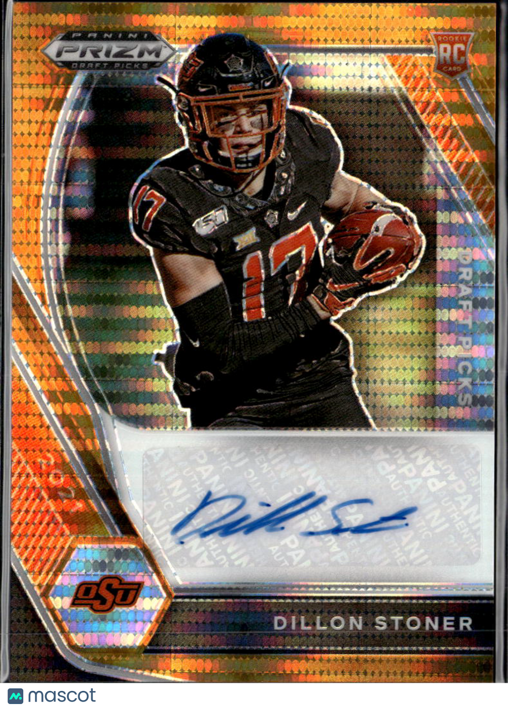 Dillon Stoner 2021 Prizm Draft Auto Autograph Orange RC /49 Oklahoma State OSU