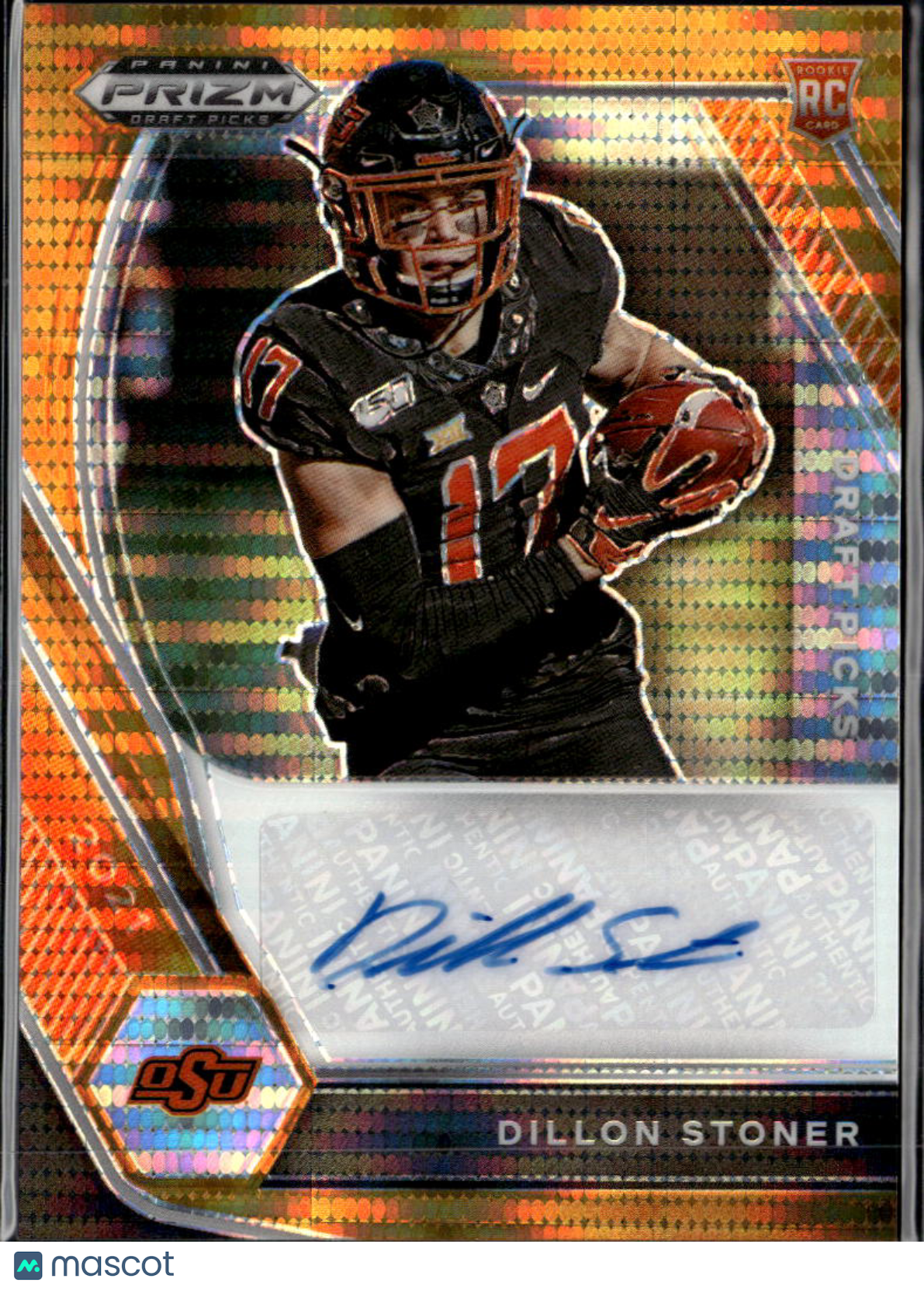 Dillon Stoner 2021 Prizm Draft Auto Autograph Orange RC /49 Oklahoma State OSU
