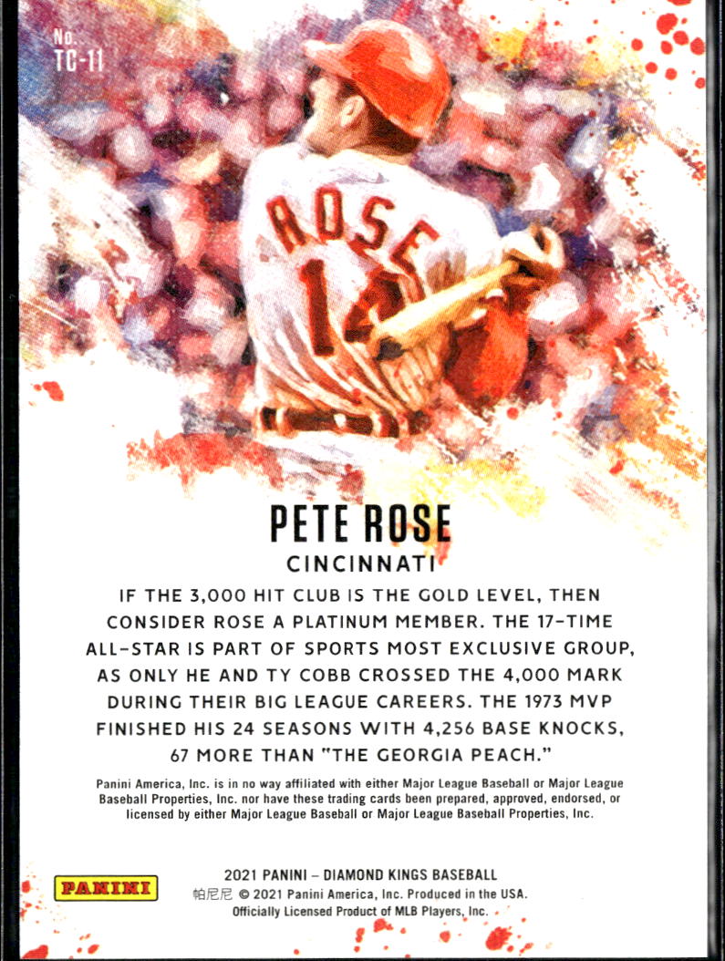 Pete Rose 2021 Diamond Kings The Club Platinum 21/99 Cincinnati Reds