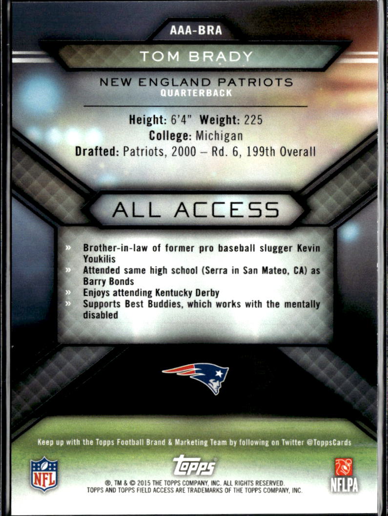 Tom Brady 2015 Topps Field Access New England Patriots