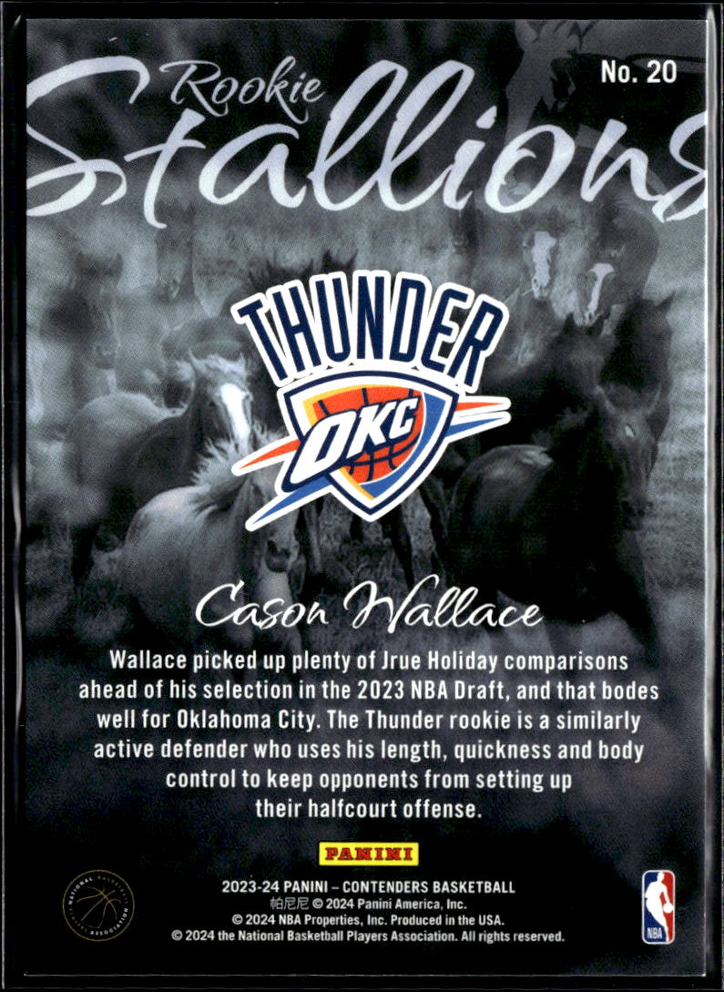 Cason Wallace 2023-24 Contenders Rookie Stallions Cracked Ice 3/25 OKC Thunder