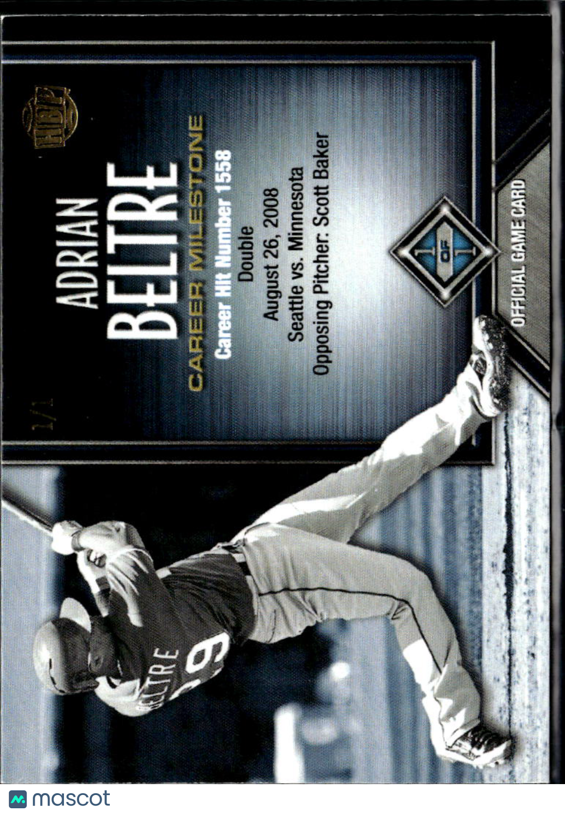 Adrian Beltre 2017 Honus Bonus Fantasy Career Milestone 1/1 Texas Rangers