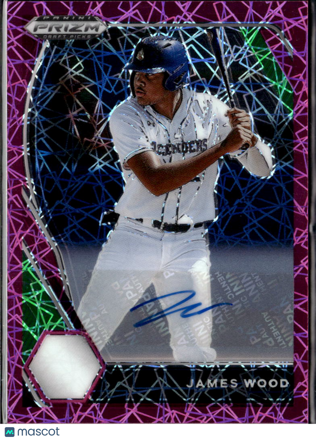 James Wood 2021 Prizm Draft Picks Auto Autograph Pink RC Washington Nationals