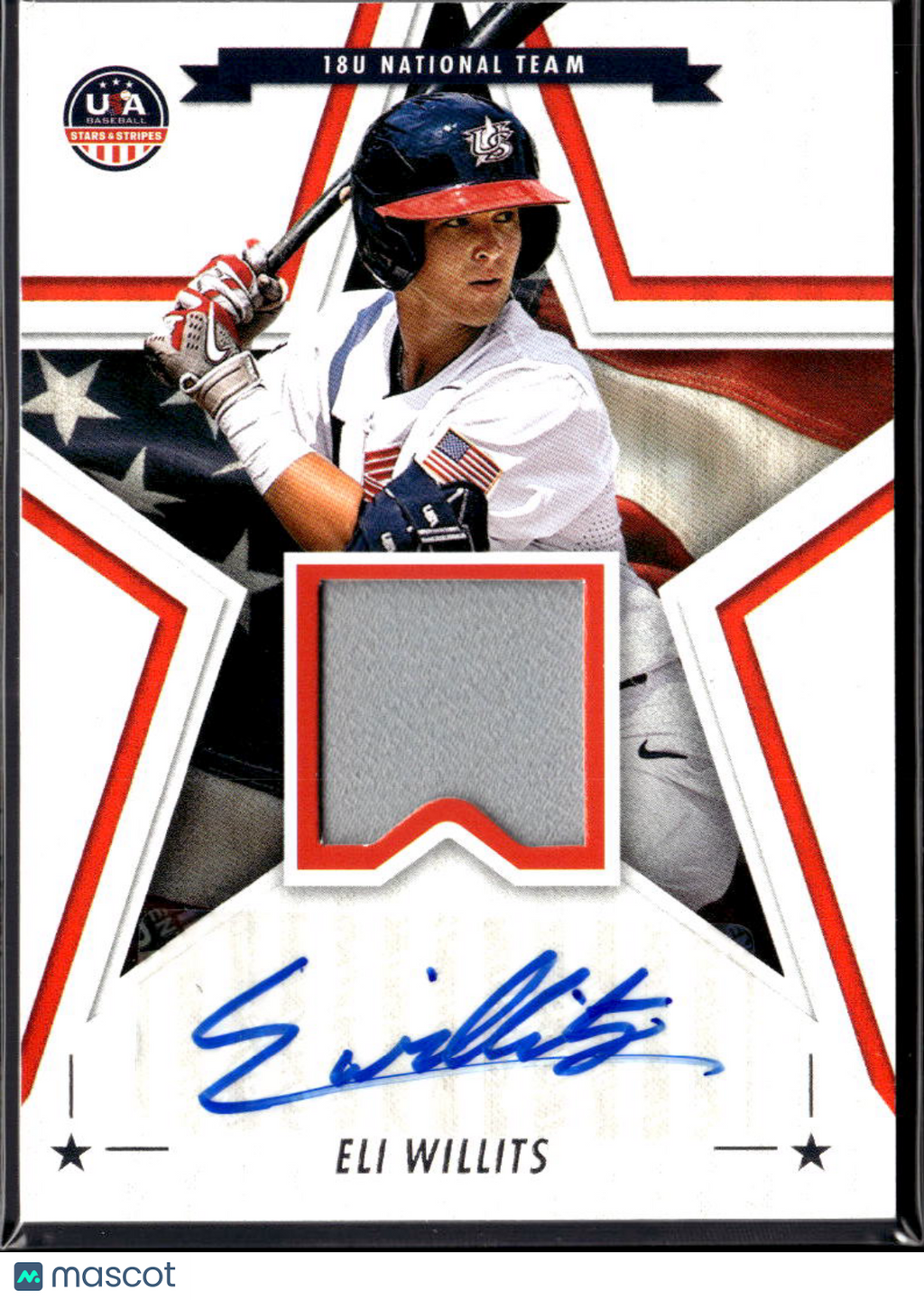 Eli Willits 2025 USA Baseball Stars & Stripes Auto Autograph Patch Nationals