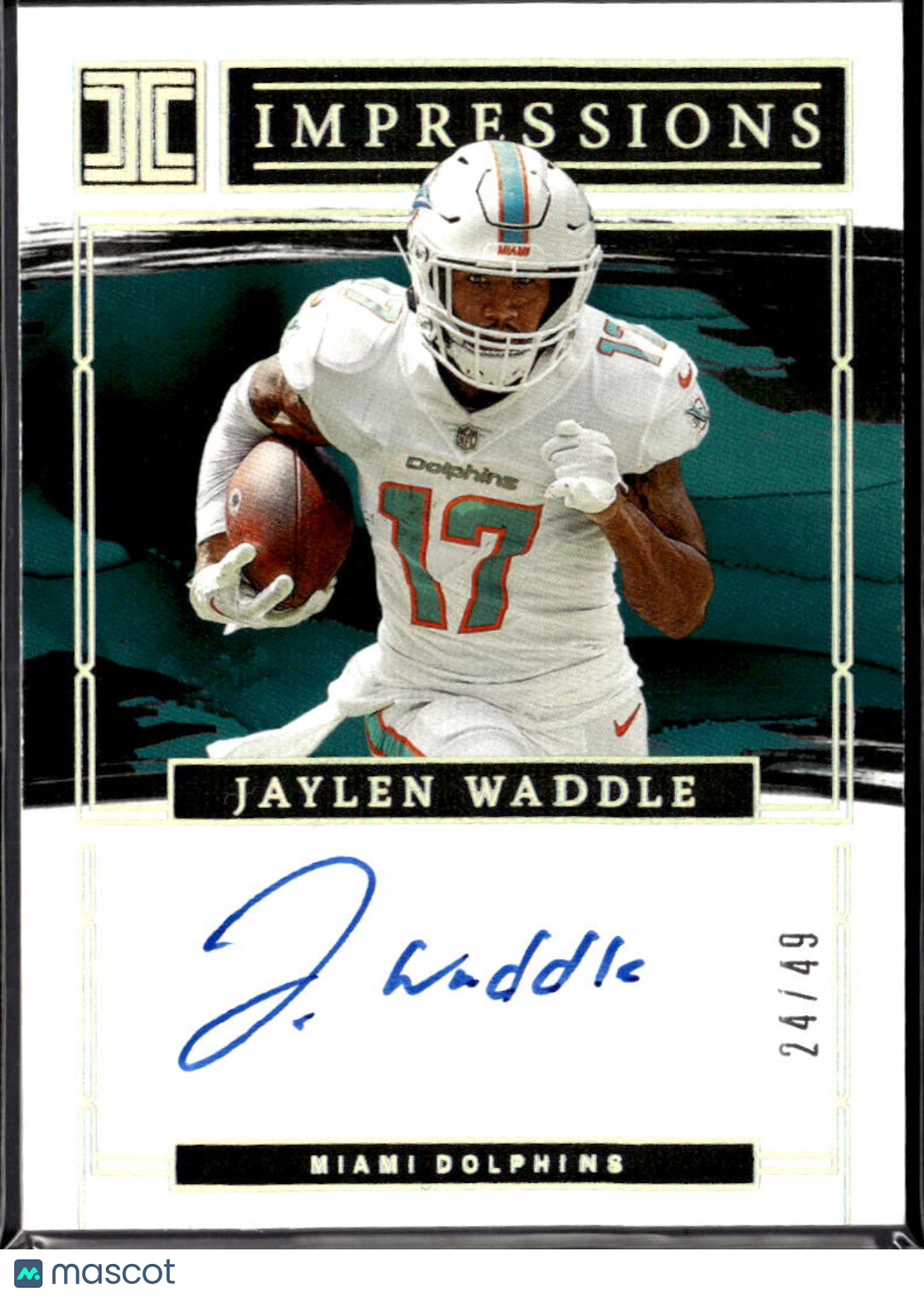 Jaylen Waddle 2023 Impeccable Impressions Auto Autograph 24/49 Miami Dolphins