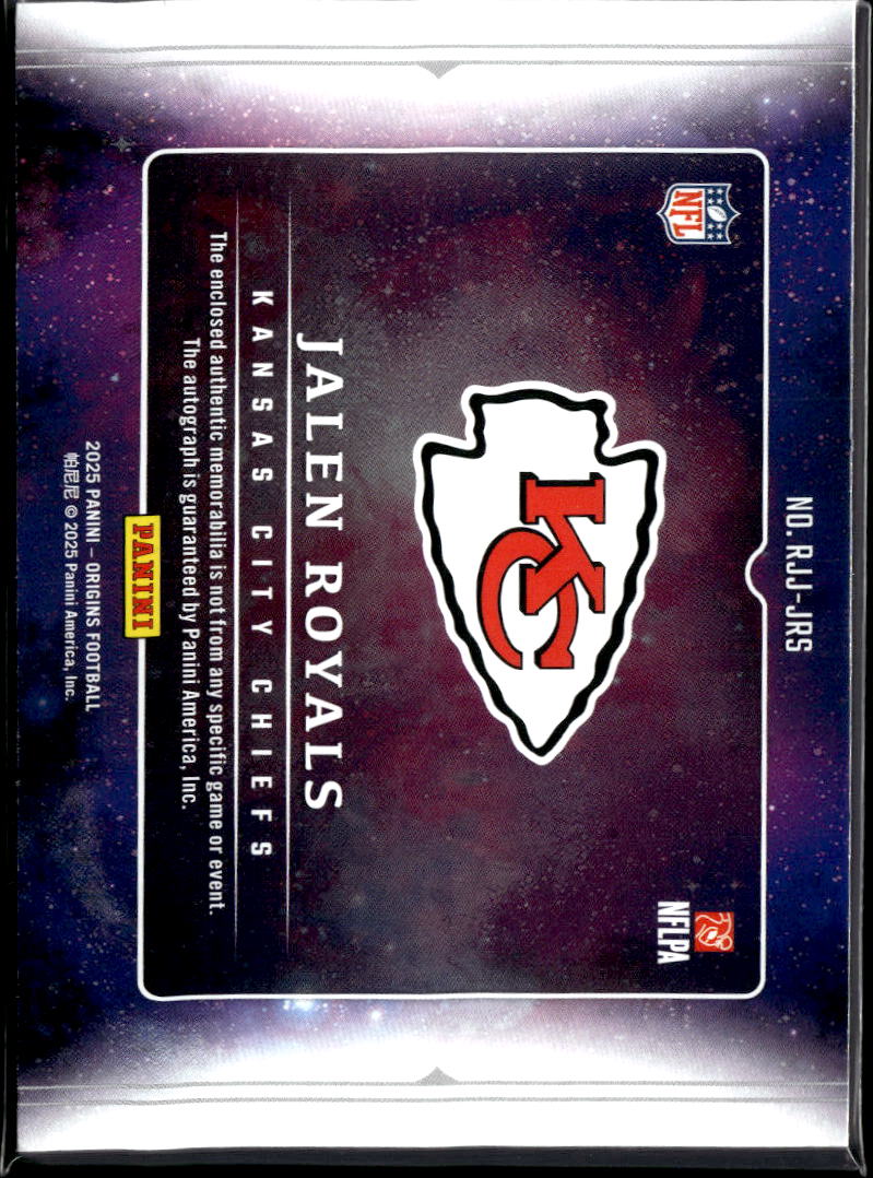 Jalen Royals 2025 Origins Auto Autograph Patch RC 28/75 Kansas City Chiefs