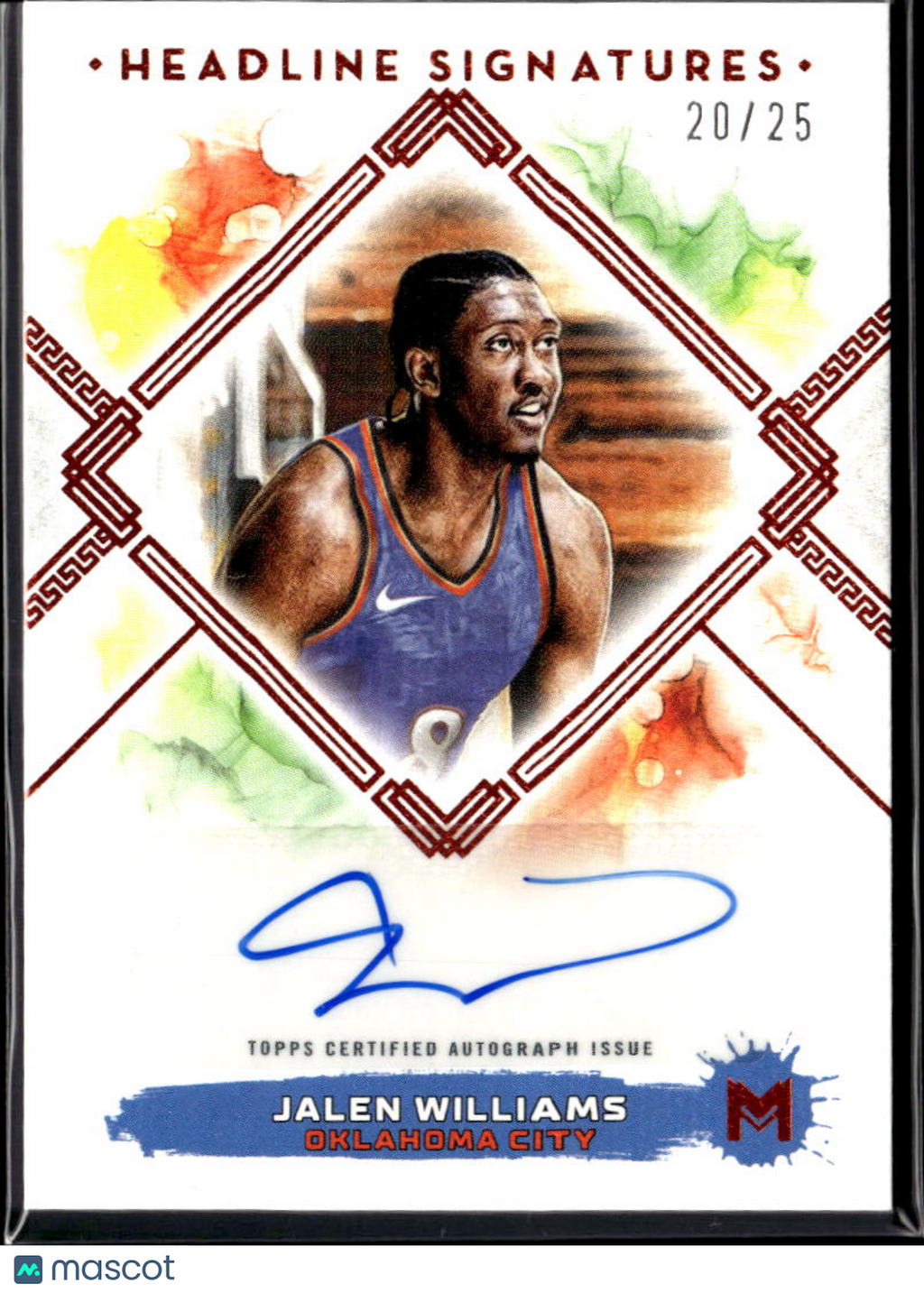 Jalen Williams 2024 Topps Motif Auto Autograph 20/25 Oklahoma City Thunder