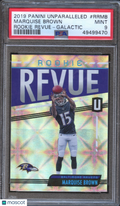 Marquise Brown 2019 Unparalleled Rookie Revue Galactic CASE HIT RC Ravens PSA 9