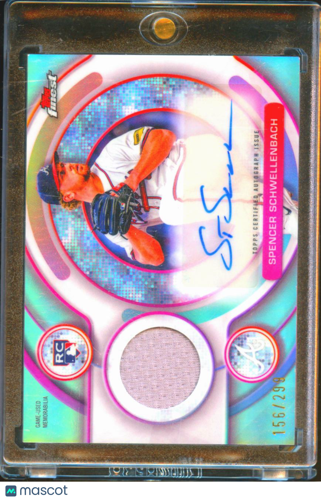 Spencer Schwellenbach 2025 Topps Finest Auto Autograph Patch RC 156/299 Braves