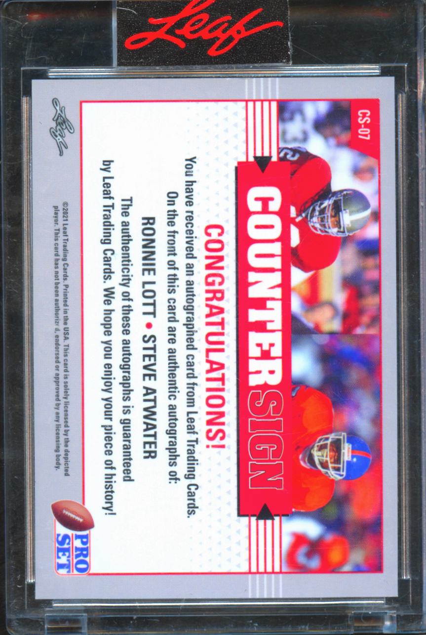 Steve Atwater Ronnie Lott 2021 Leaf Pro Set Auto Autograph Red SF 49ers 21/25