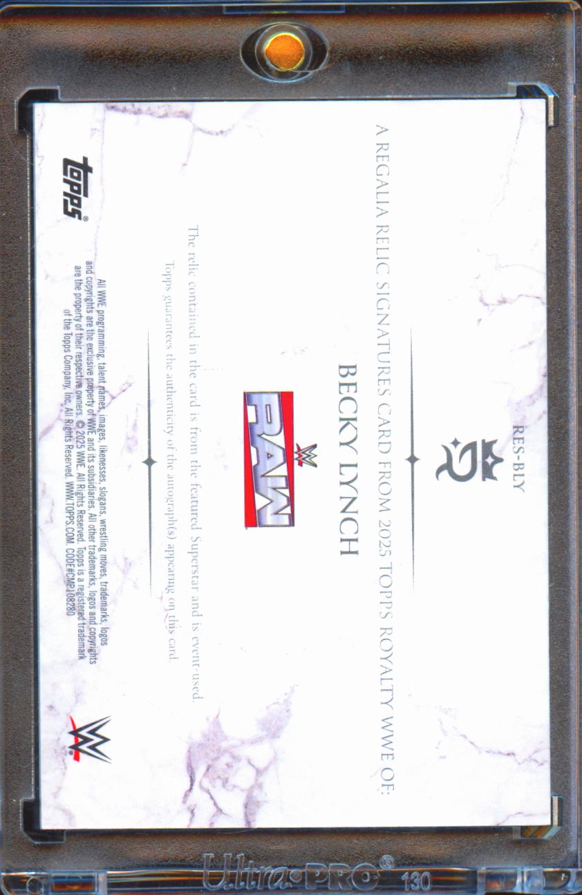Becky Lynch 2025 Topps Royalty WWE Auto Autograph Patch 5/50