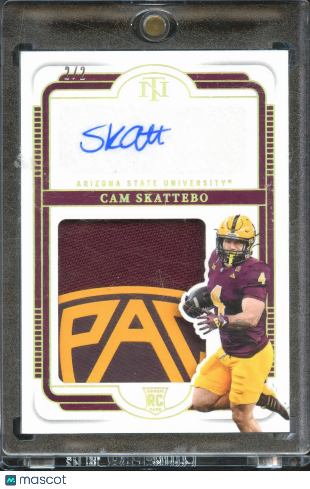 Cam Skattebo 2025 National Treasures Autograph LOGO Patch RC 2/2 Arizona State