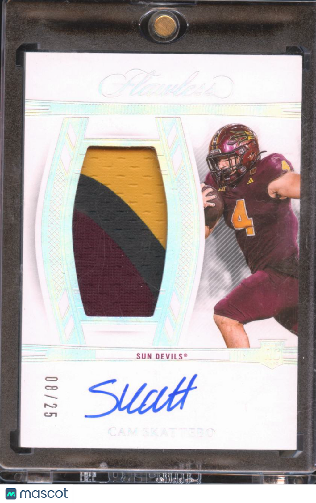 Cam Skattebo 2025 Flawless Auto Autograph Patch RC 8/25 Arizona State Sun Devils
