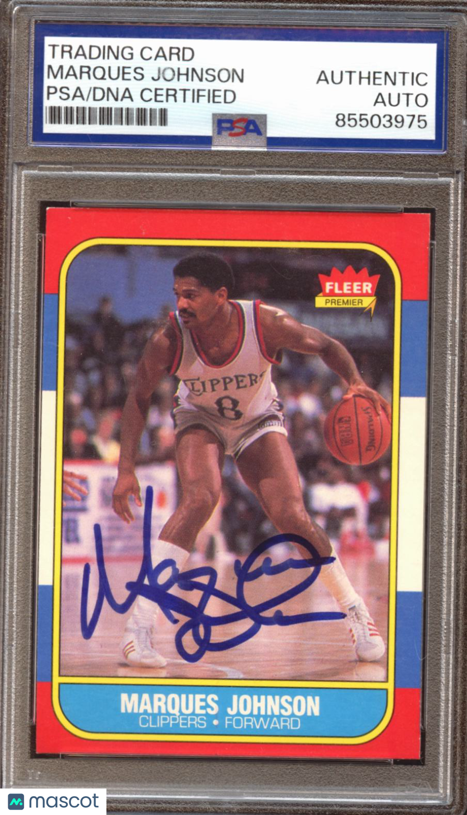 Marques Johnson 1986-87 Fleer Auto Autograph Los Angeles Clippers PSA DNA