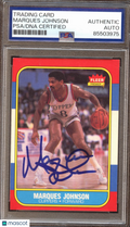 Marques Johnson 1986-87 Fleer Auto Autograph Los Angeles Clippers PSA DNA