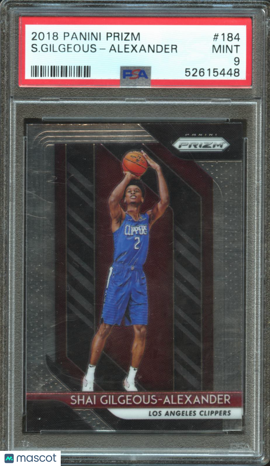 Shai Gilgeous-Alexander 2018-19 Prizm Rookie RC Clippers Thunder #184 PSA 9