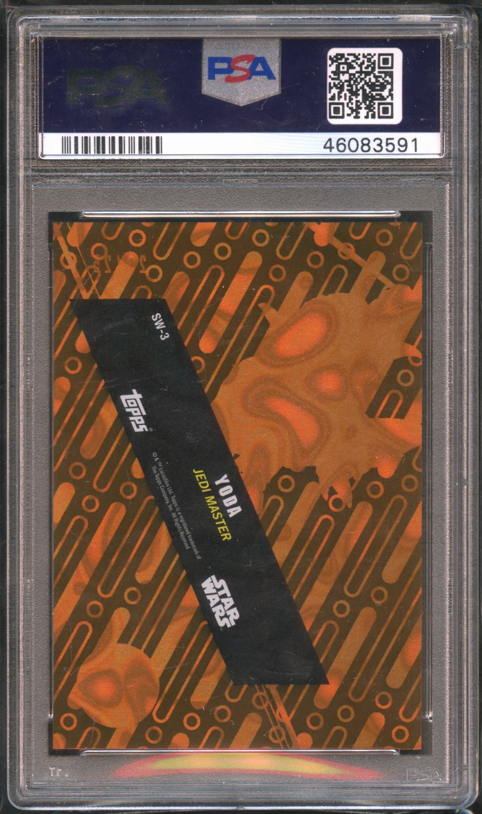 Yoda 2016 Topps Star Wars High Tek Orange Magma 23/25 #SW3 PSA 9
