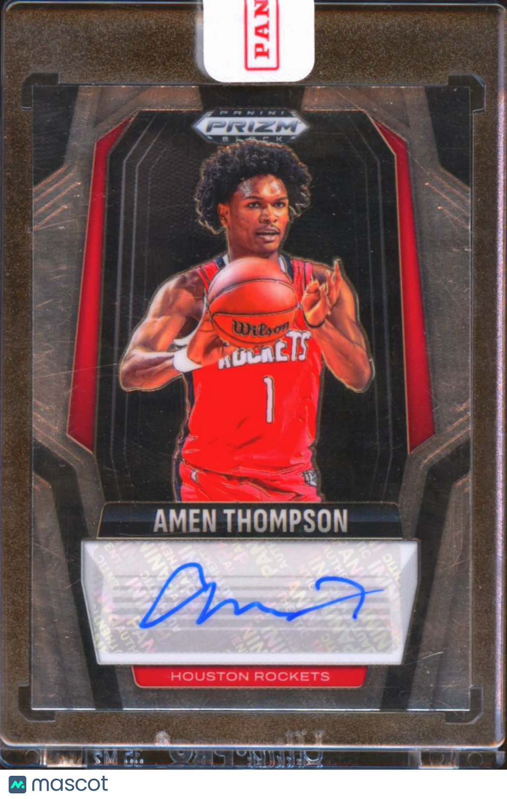 Amen Thompson 2024-24 Prizm Black Auto Autograph Houston Rockets