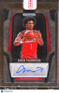 Amen Thompson 2024-24 Prizm Black Auto Autograph Houston Rockets