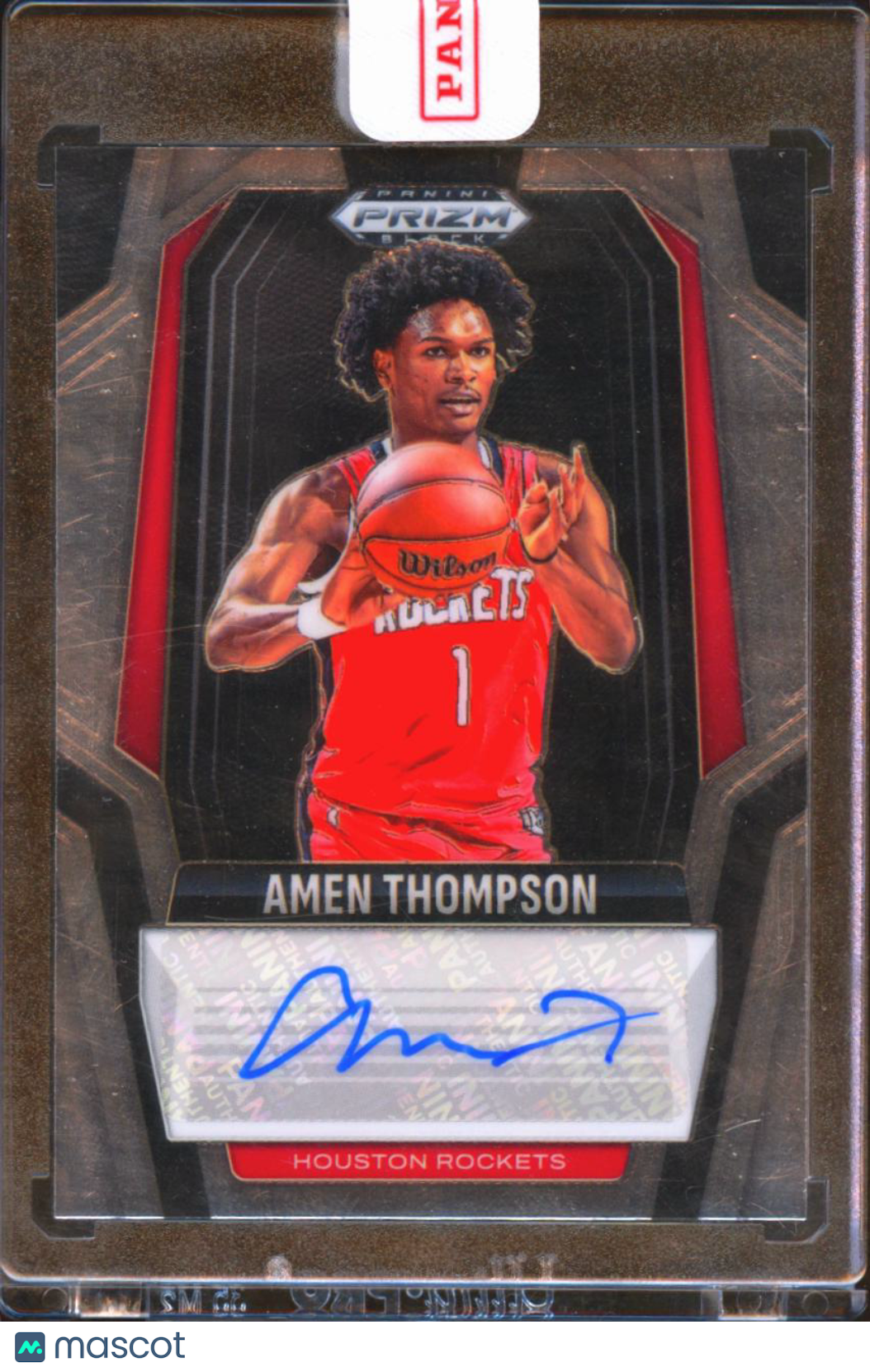 Amen Thompson 2024-24 Prizm Black Auto Autograph Houston Rockets