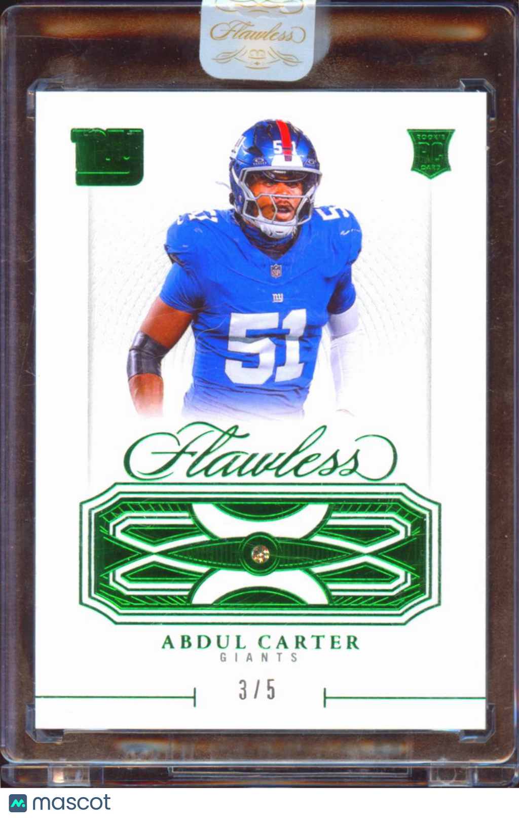 Abdul Carter 2025 Flawless Emerald Gem Rookie RC 3/5 New York Giants