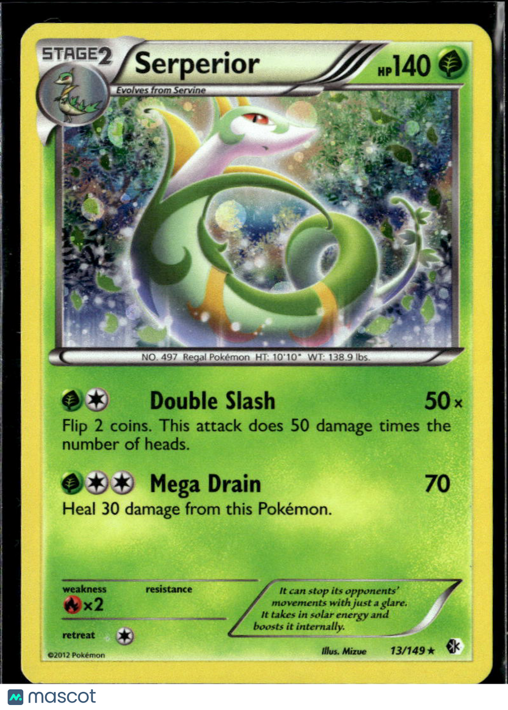 Serperior 2012 Boundaries Crossed Holo Rare #13/149