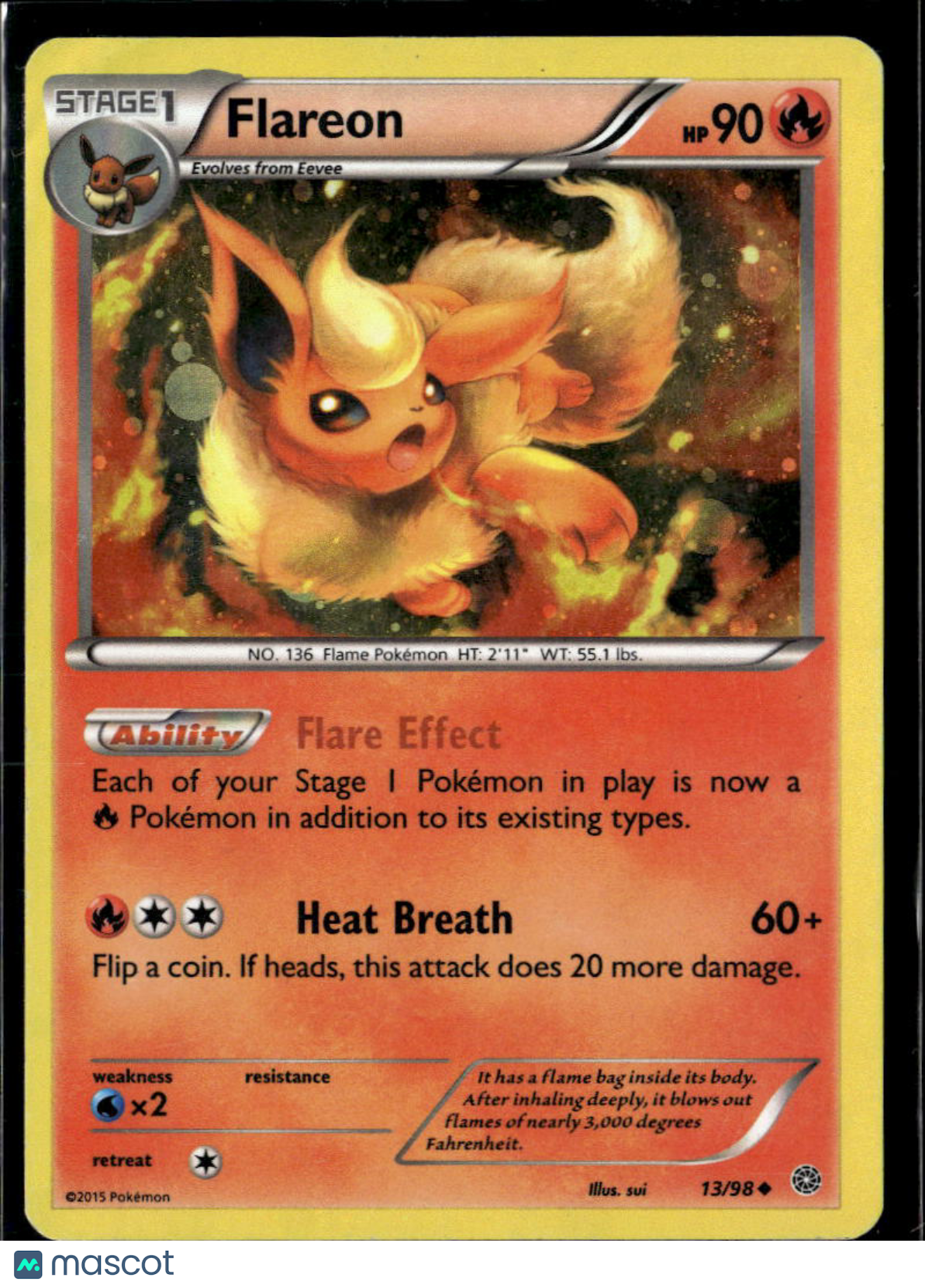Flareon 2015 Ancient Origins Uncommon #13/98
