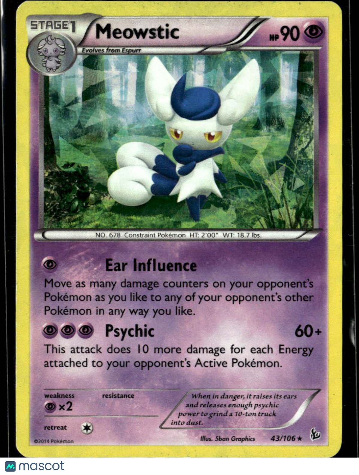 Meowstic 2014 Flashfire Rare #43/106