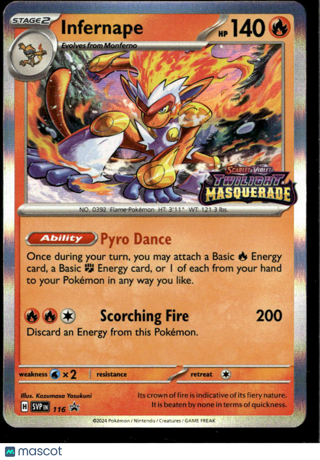 Infernape 2024 Twilight Masquerade Holo Black Star Promo #SVP EN 116