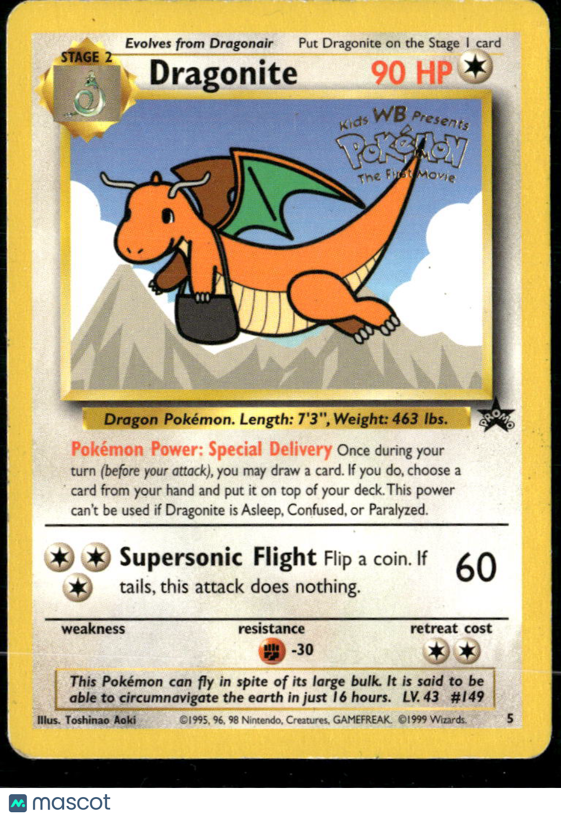 Dragonite 1999 Wizards Black Star Promo #5