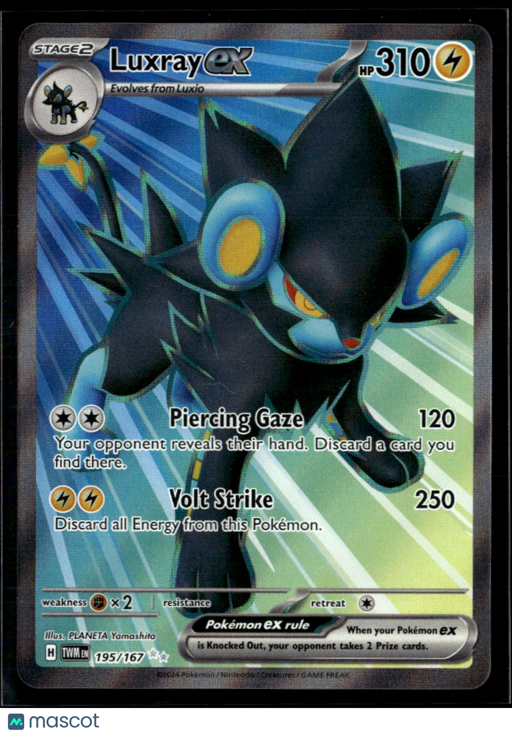 Luxray EX 2024 Twilight Masquerade Holo Secret Rare UR FA #195/167