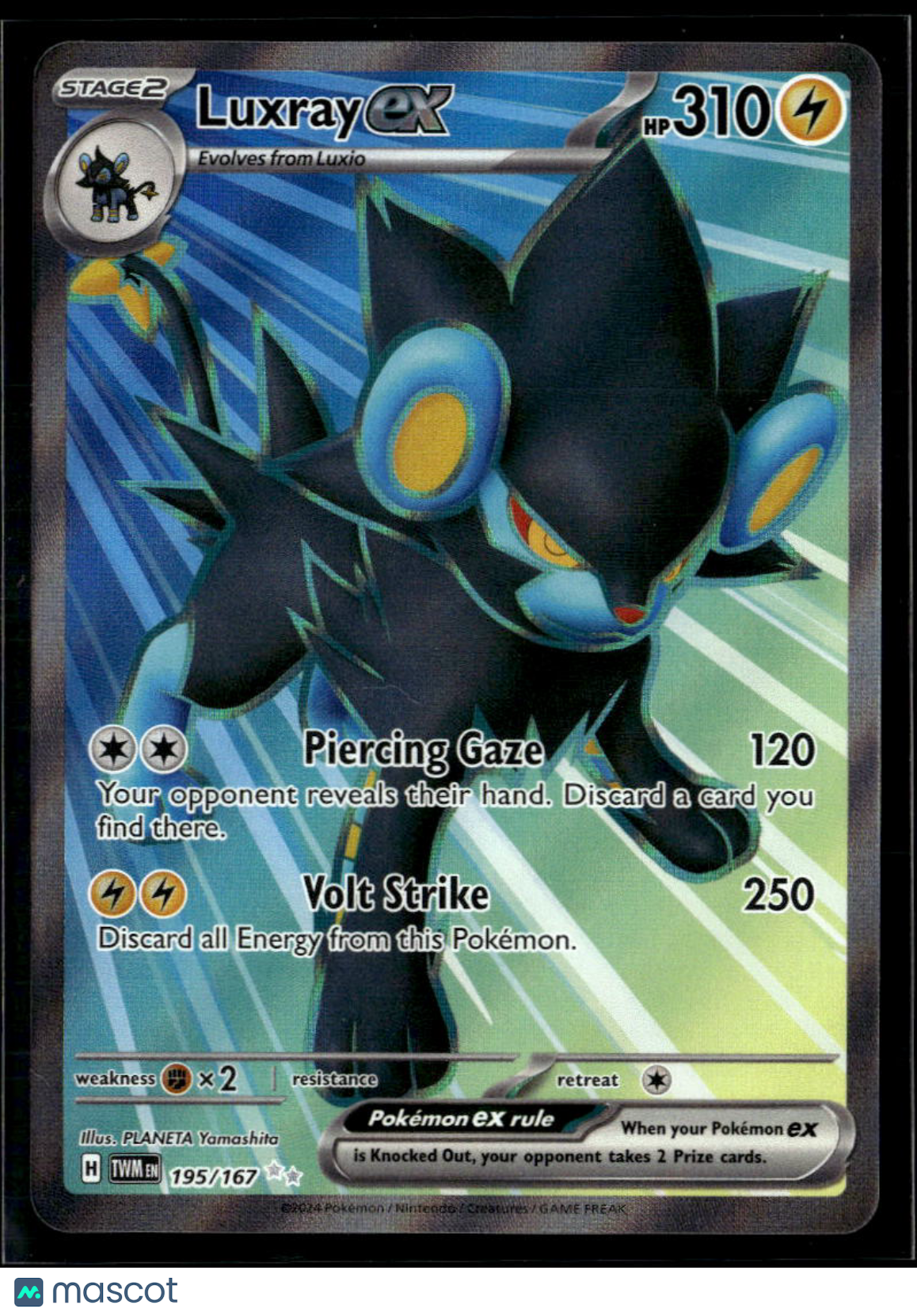 Luxray EX 2024 Twilight Masquerade Holo Secret Rare UR FA #195/167