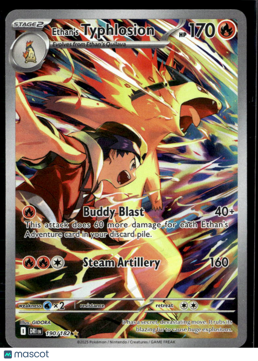 Ethan's Typhlosion 2025 Destined Rivals Holo Secret Rare #190/182