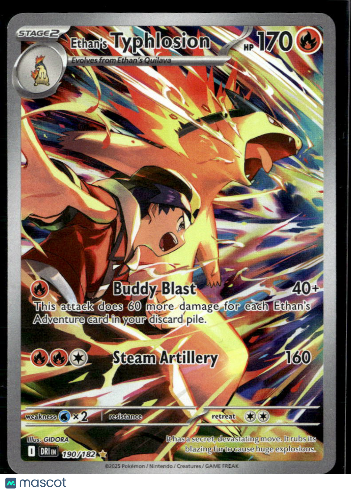 Ethan's Typhlosion 2025 Destined Rivals Holo Secret Rare #190/182