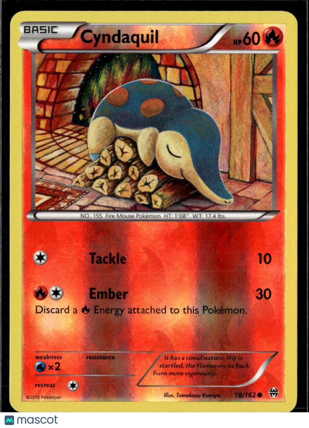 Cyndaquil 2015 BREAKthrough Reverse Holo #18/162
