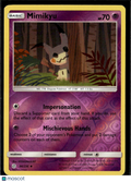 Mimikyu 2019 Cosmic Eclipse Reverse Holo Uncommon #96/236