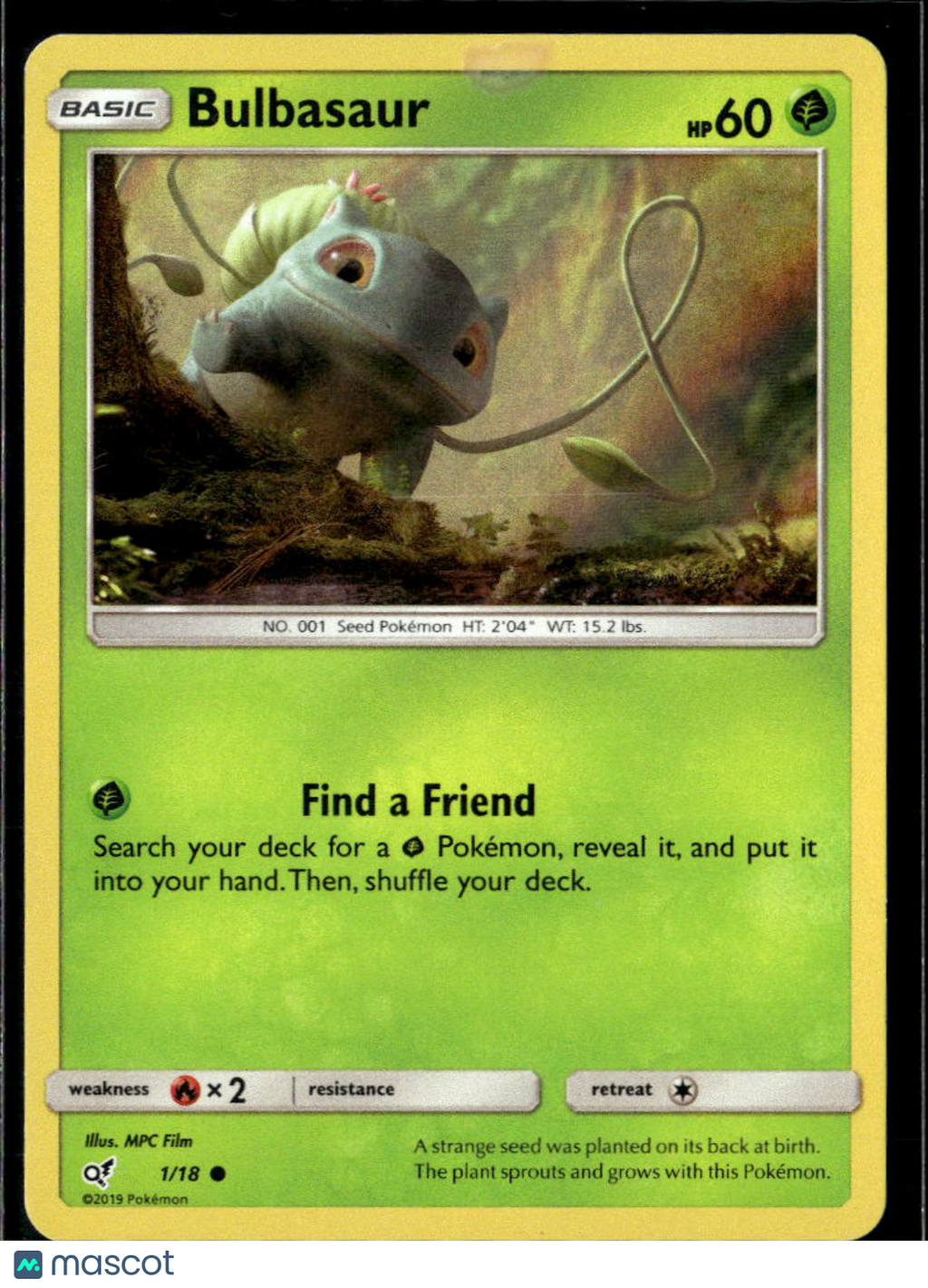 Bulbasaur 2019 Detective Pikachu #1/18