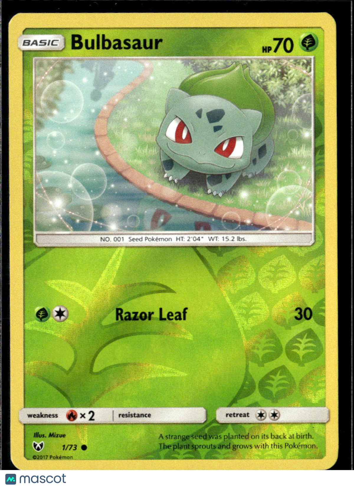 Bulbasaur 2017 Shining Legends Reverse Holo #1/73