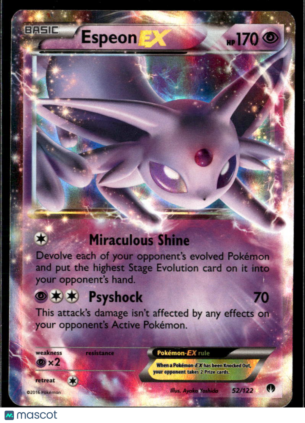 Espeon EX 2016 BREAKpoint Holo Rare #52/122