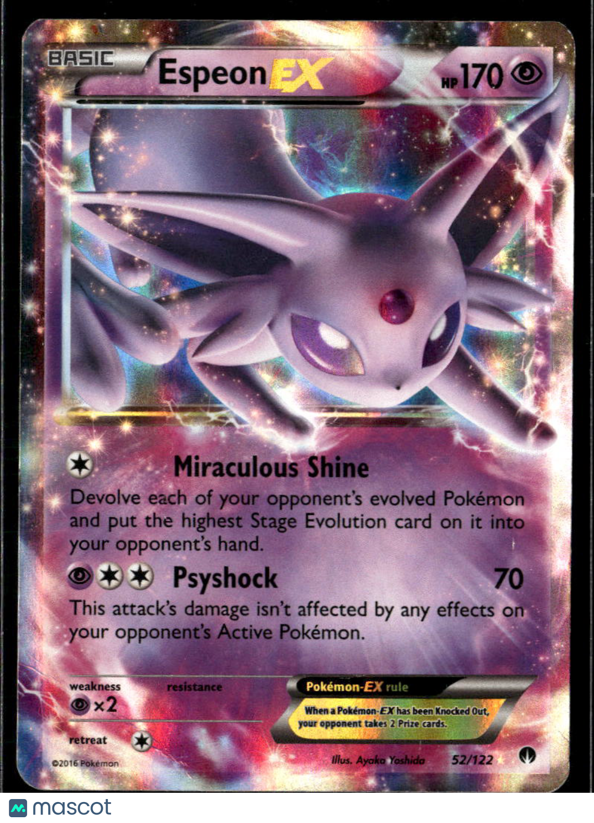 Espeon EX 2016 BREAKpoint Holo Rare #52/122
