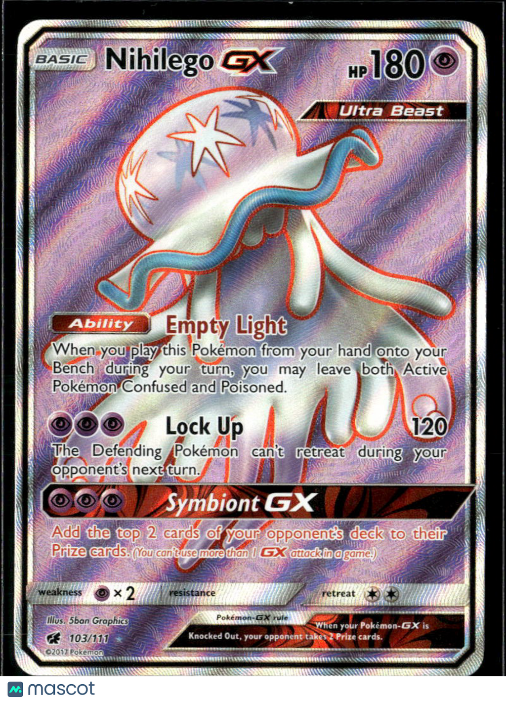 Nihilego GX 2018 Crimson Invasion Holo Ultra Rare FA #103/111