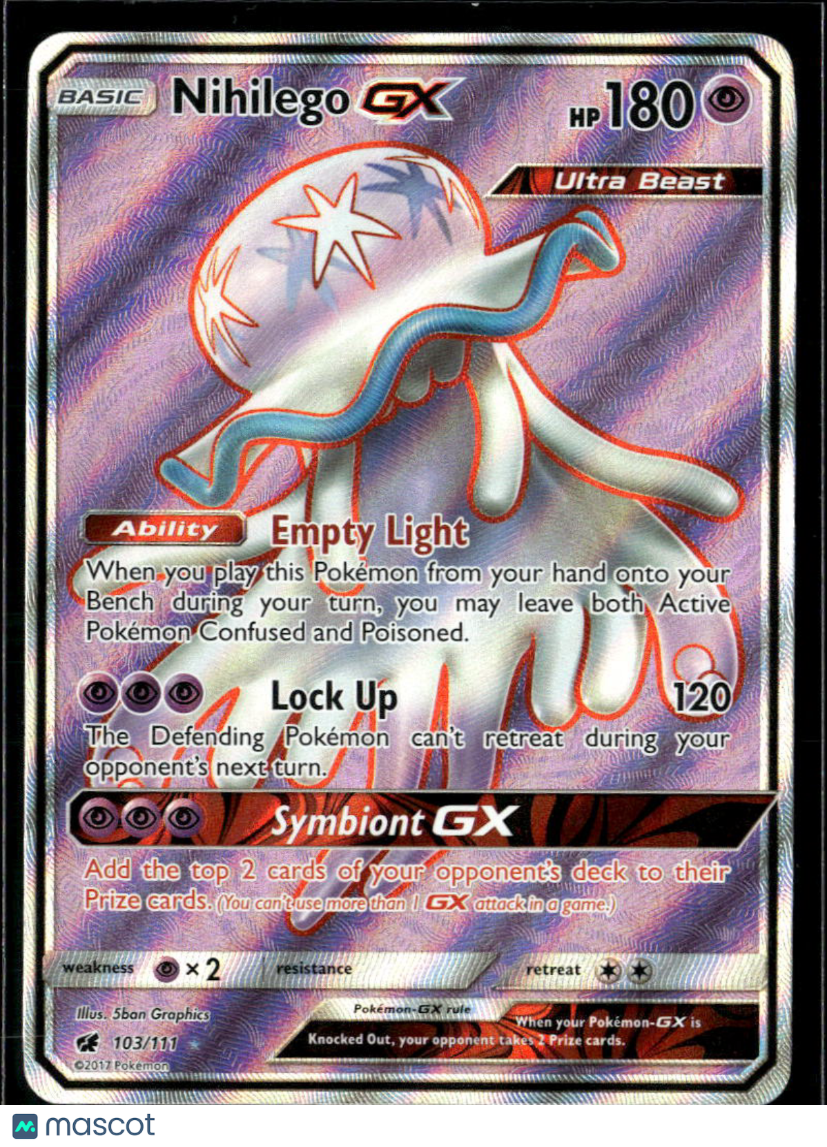Nihilego GX 2018 Crimson Invasion Holo Ultra Rare FA #103/111