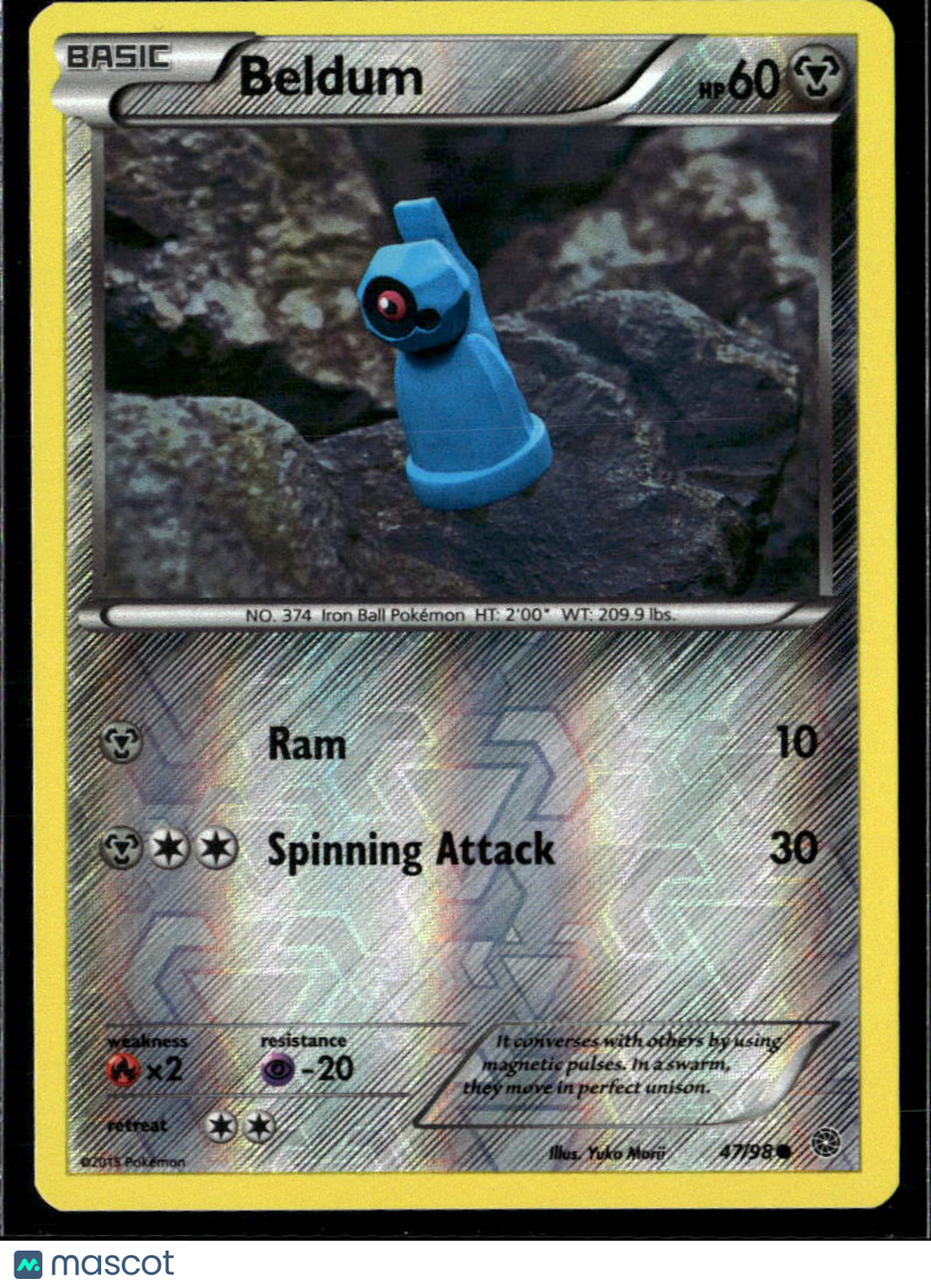 Beldum 2015 Ancient Origins Reverse Holo #47/98